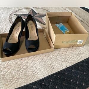Cityclassified Women's Elegant Black Peep Toe Heels